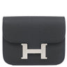 エルメス HERMES コンスタンス スリム ウォレット ブラック ヴォーエプソン 二つ折り財布 シルバー金具 黒 2025年製