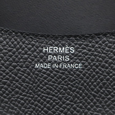 エルメス HERMES コンスタンス スリム ウォレット ブラック ヴォーエプソン 二つ折り財布 シルバー金具 黒 2025年製