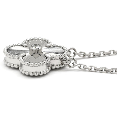 ヴァンクリーフアーペル Van Cleef & Arpels ヴィンテージ アルハンブラ 2020年ホリデー VCARP6L800 ホワイトゴールド K18WG ダイヤモンド ネックレス ギヨシェ 750 ダイヤ