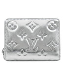 ルイヴィトン LOUIS VUITTON ポルトフォイユ ユー M26768 シルバー レザー 二つ折り財布 シルバー金具 コンパクト LVスキー メタリック 日本限定