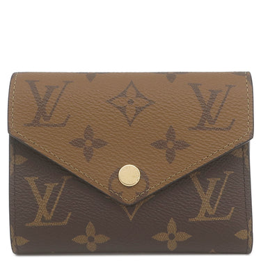 ルイヴィトン LOUIS VUITTON ポルトフォイユ ヴィクトリーヌ M81557 モノグラムリバース モノグラムキャンバス モノグラムリバースキャンバス 三つ折り財布 ゴールド金具 コンパクト財布
