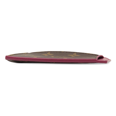 ルイヴィトン LOUIS VUITTON ポルトカルト ジップ M67889 フューシャ モノグラムキャンバス レザー コインケース ゴールド金具 茶 フラグメントケース