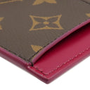 ルイヴィトン LOUIS VUITTON ポルトカルト ジップ M67889 フューシャ モノグラムキャンバス レザー コインケース ゴールド金具 茶 フラグメントケース