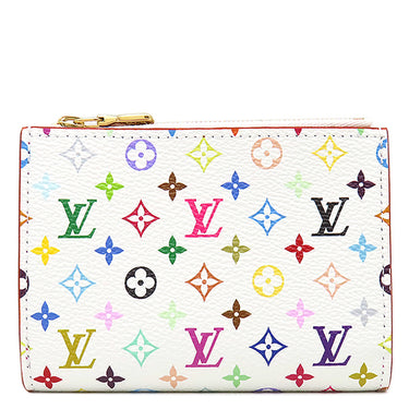 ルイヴィトン LOUIS VUITTON ポルトフォイユ リサ M27736 マルチカラー モノグラムマルチカラー 二つ折り財布 ゴールド金具 茶 ピンク コンパクト