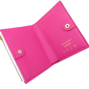 ルイヴィトン LOUIS VUITTON ポルトフォイユ リサ M27736 マルチカラー モノグラムマルチカラー 二つ折り財布 ゴールド金具 茶 ピンク コンパクト
