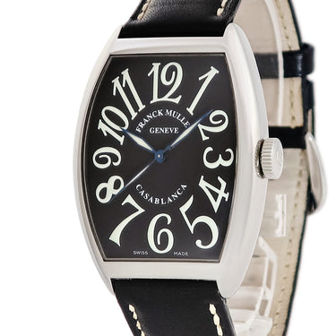 腕時計 フランクミュラー FRANCK MULLER トノウカーベックス カサブランカ 6850MC 自動巻き メンズ ブラック 黒 青針 トノー