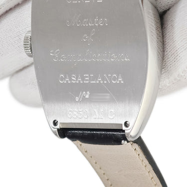 腕時計 フランクミュラー FRANCK MULLER トノウカーベックス カサブランカ 6850MC 自動巻き メンズ ブラック 黒 青針 トノー