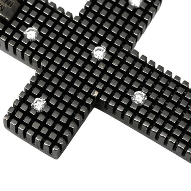 ダミアーニ DAMIANI メトロポリタンドリーム 6Pダイヤ ペンダント ブラック K18WG ダイヤモンド ネックレス クロス 十字架 WG ブルニート加工