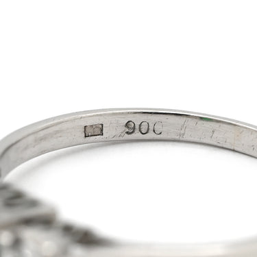 ノンブランド NON BRAND エメラルド 0.84ct ダイヤモンド 0.53ct グリーン×プラチナシルバー Pt900 エメラルド ダイヤモンド リング 指輪 緑 スクエア トリロジー スリーストーン 17号