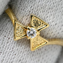 ミキモト MIKIMOTO ダイヤ デザインリング イエローゴールド K18YG ダイヤモンド リング 指輪 K18YG Au750 18金 三角形 トライアングル 9号