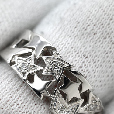 スタージュエリー STAR JEWELRY 2002年クリスマス限定 ダイヤリング ホワイトゴールド K18WG ダイヤモンド リング 指輪 星 スター 750 18K WG 9.5号