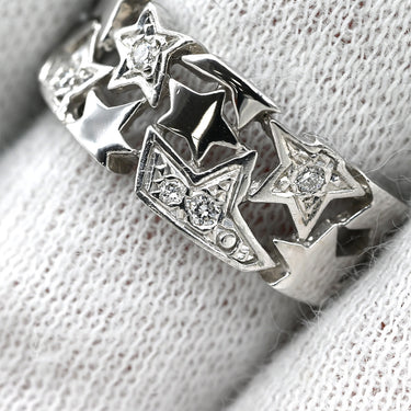 スタージュエリー STAR JEWELRY 2002年クリスマス限定 ダイヤリング ホワイトゴールド K18WG ダイヤモンド リング 指輪 星 スター 750 18K WG 9.5号