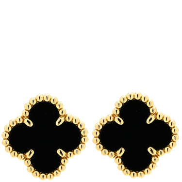 ヴァンクリーフアーペル Van Cleef & Arpels スウィート アルハンブラ VCARA44900 ブラック×イエローゴールド K18YG オニキス ピアス 黒 オニキス 750 YG 18K 両耳用