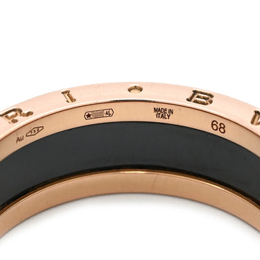 ブルガリ Bvlgari ビーゼロワン B-zero1 2バンドリング ピンクゴールド×ブラック K18PG セラミック #68(JP28) リング 指輪 黒セラミック 18K 750 PG 18金 26号