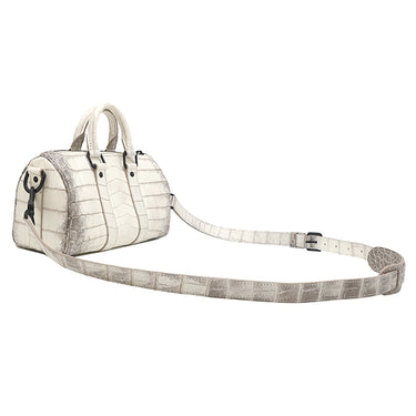ルイヴィトン LOUIS VUITTON キーポル バンドリエール 25 サハラ ホワイト系 クロコダイル 2WAYバッグ マットブラック金具 白 グレー ショルダー ミニボストン