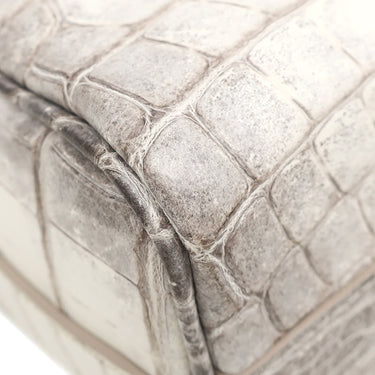 ルイヴィトン LOUIS VUITTON キーポル バンドリエール 25 サハラ ホワイト系 クロコダイル 2WAYバッグ マットブラック金具 白 グレー ショルダー ミニボストン