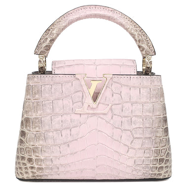 ルイヴィトン LOUIS VUITTON カプシーヌ MINI ピンク系 クロコダイル 2WAYバッグ ゴールド金具 グレー ショルダー ハンドバッグ