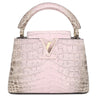ルイヴィトン LOUIS VUITTON カプシーヌ MINI ピンク系 クロコダイル 2WAYバッグ ゴールド金具 グレー ショルダー ハンドバッグ