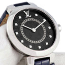 腕時計 ルイヴィトン LOUIS VUITTON タンブール スリム PM QA143Z クオーツ レディース 純正ダイヤ モノグラム 黒 ブラック ギョウシェ