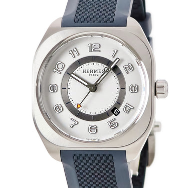 腕時計 エルメス HERMES H08 SP1.747C 自動巻き メンズ 新品同様 チタン グレー エイチオーエイト デイト アラビア