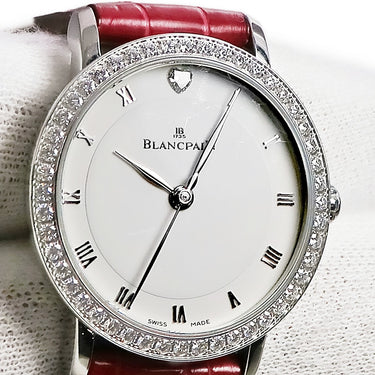 腕時計 ブランパン BLANCPAIN ヴィルレ ウルトラスリム バレンタインデー 2005 6102A-4688-95A 自動巻き レディース 純正ダイヤ 白 限定