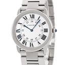 腕時計 カルティエ Cartier ロンドソロ ドゥ カルティエ LM W6701005 クオーツ メンズ シルバー ローマン 青針 デイト