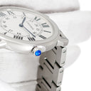 腕時計 カルティエ Cartier ロンドソロ ドゥ カルティエ LM W6701005 クオーツ メンズ シルバー ローマン 青針 デイト