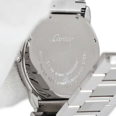 腕時計 カルティエ Cartier ロンドソロ ドゥ カルティエ LM W6701005 クオーツ メンズ シルバー ローマン 青針 デイト