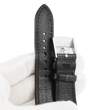 ルイヴィトン LOUIS VUITTON タンブール用 レザーバンド R15307 ブラック エピレザー ステンレススチール 腕時計パーツ 純正 ベルト 純正SS製尾錠付き エピ 替え 21mm 黒 ブラック