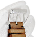 ベルルッティ BERLUTI 純正 アップルウォッチ 44 45 46 49 mm用 ブラウン レザー ステンレススチール 腕時計パーツ カリグラフィ レザーベルト 35ｍｍ 尾錠付き