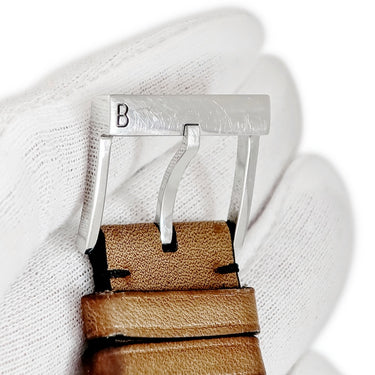 ベルルッティ BERLUTI 純正 アップルウォッチ 44 45 46 49 mm用 ブラウン レザー ステンレススチール 腕時計パーツ カリグラフィ レザーベルト 35ｍｍ 尾錠付き