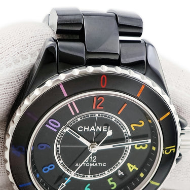 腕時計 シャネル CHANEL J12 エレクトロ キャリバー12.1 38mm H7122 自動巻き メンズ OH済 ブラック セラミック 限定