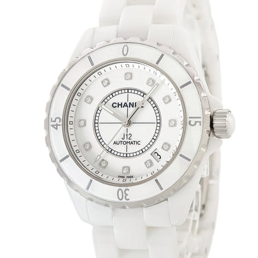 腕時計 シャネル CHANEL J12 38mm H1629 自動巻き メンズ OH済 純正12Pダイヤ 白 ホワイト セラミック デイト