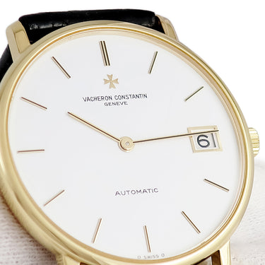 腕時計 ヴァシュロン・コンスタンタン VACHERON CONSTANTIN パトリモニー デイト 44001/2 自動巻き メンズ OH済 K18YG無垢 ホワイト 白 バー