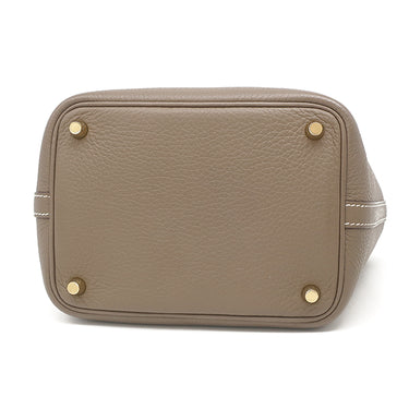 エルメス HERMES ピコタンロックPM エトゥープ トリヨンクレマンス ハンドバッグ ゴールド金具 グレージュ