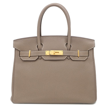 エルメス HERMES バーキン30 エトゥープ トゴ ハンドバッグ マットゴールド金具 【PO品】 グレージュ