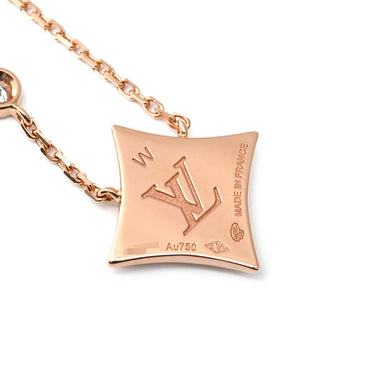 ルイヴィトン LOUIS VUITTON パンダンティフ スター ブロッサム BB ピンクゴールド K18PG ダイヤモンド ホワイトマザー･オブ･パール ネックレス ペンダント K18 シェル ホワイト ダイヤ 1粒 1P