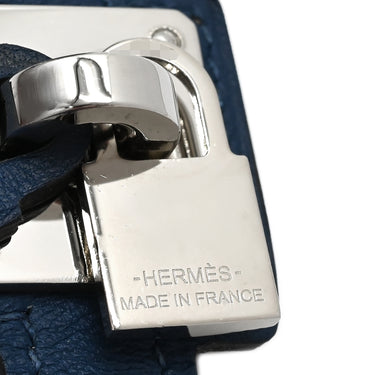 エルメス HERMES オーケリー ネイビー×シルバー スイフト メタル T1 ブレスレット 青 紺 2重 2連 レザーブレス カデナモチーフ