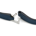 エルメス HERMES オーケリー ネイビー×シルバー スイフト メタル T1 ブレスレット 青 紺 2重 2連 レザーブレス カデナモチーフ