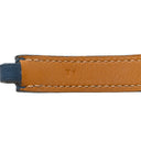 エルメス HERMES オーケリー ネイビー×シルバー スイフト メタル T1 ブレスレット 青 紺 2重 2連 レザーブレス カデナモチーフ