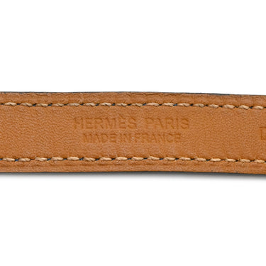 エルメス HERMES オーケリー ネイビー×シルバー スイフト メタル T1 ブレスレット 青 紺 2重 2連 レザーブレス カデナモチーフ