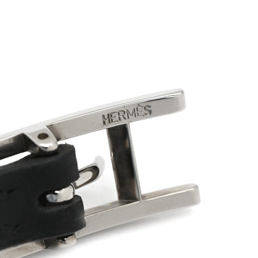 エルメス HERMES アピ3 レザー ロングブレスレット ブラック レザー メタル ブレスレット シルバー金具 黒