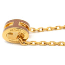 エルメス HERMES ポップアッシュ ミニ ペンダント ニューゴールドXゴールド GP ラッカー ネックレス Hモチーフ 茶