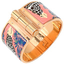 エルメス HERMES シャルニエール エクストララージ ピンクXマルチカラー GP 七宝焼き ブレスレット ローズゴールド金具 PG金具 バングル キリン柄