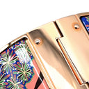 エルメス HERMES シャルニエール エクストララージ ピンクXマルチカラー GP 七宝焼き ブレスレット ローズゴールド金具 PG金具 バングル キリン柄