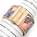 エルメス HERMES シャルニエール エクストララージ ピンクXマルチカラー GP 七宝焼き ブレスレット ローズゴールド金具 PG金具 バングル キリン柄