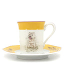 エルメス HERMES シャス ウエストハイランドホワイト カップ＆ソーサー イエロー×ホワイト 磁器 ポーセリン 食器 犬 コーヒーカップ ティーカップ