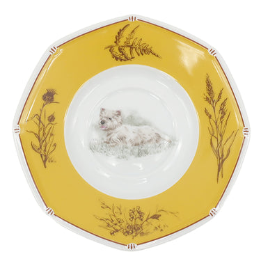 エルメス HERMES シャス ウエストハイランドホワイト カップ＆ソーサー イエロー×ホワイト 磁器 ポーセリン 食器 犬 コーヒーカップ ティーカップ