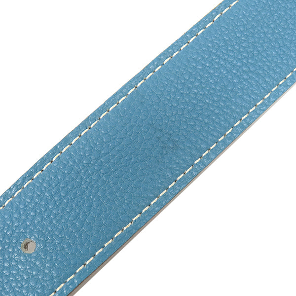 エルメス HERMES ベルト コンスタンスH ボックスカーフ トゴ ブラック×ブルージーン #75 シルバー金具 Hバックル リバーシブル □H【中古】 エルメス HERMES コンスタンスH ブラック×ブルージーン ボックスカーフ