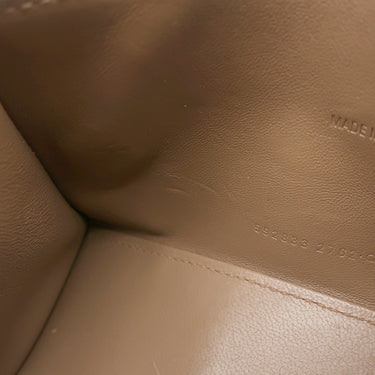 バレンシアガ BALENCIAGA Hourglass ハンドバッグ XS 593546 ブラウン PVCコーティングキャンバス 2WAYバッグ ゴールド金具 ショルダー